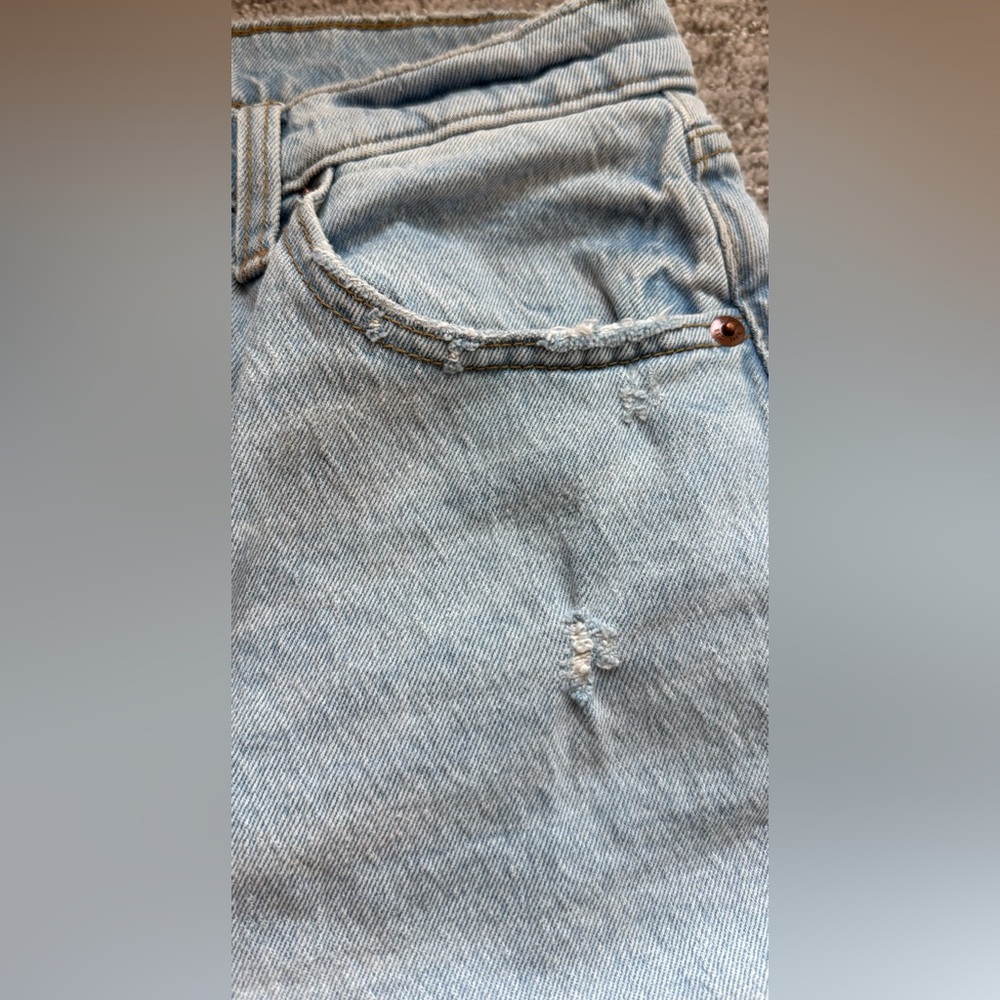Abercrombie & Fitch Curve Love The” 7”Dad Short Hight Rise 27/4 light blue NWT - Picture 6 of 7